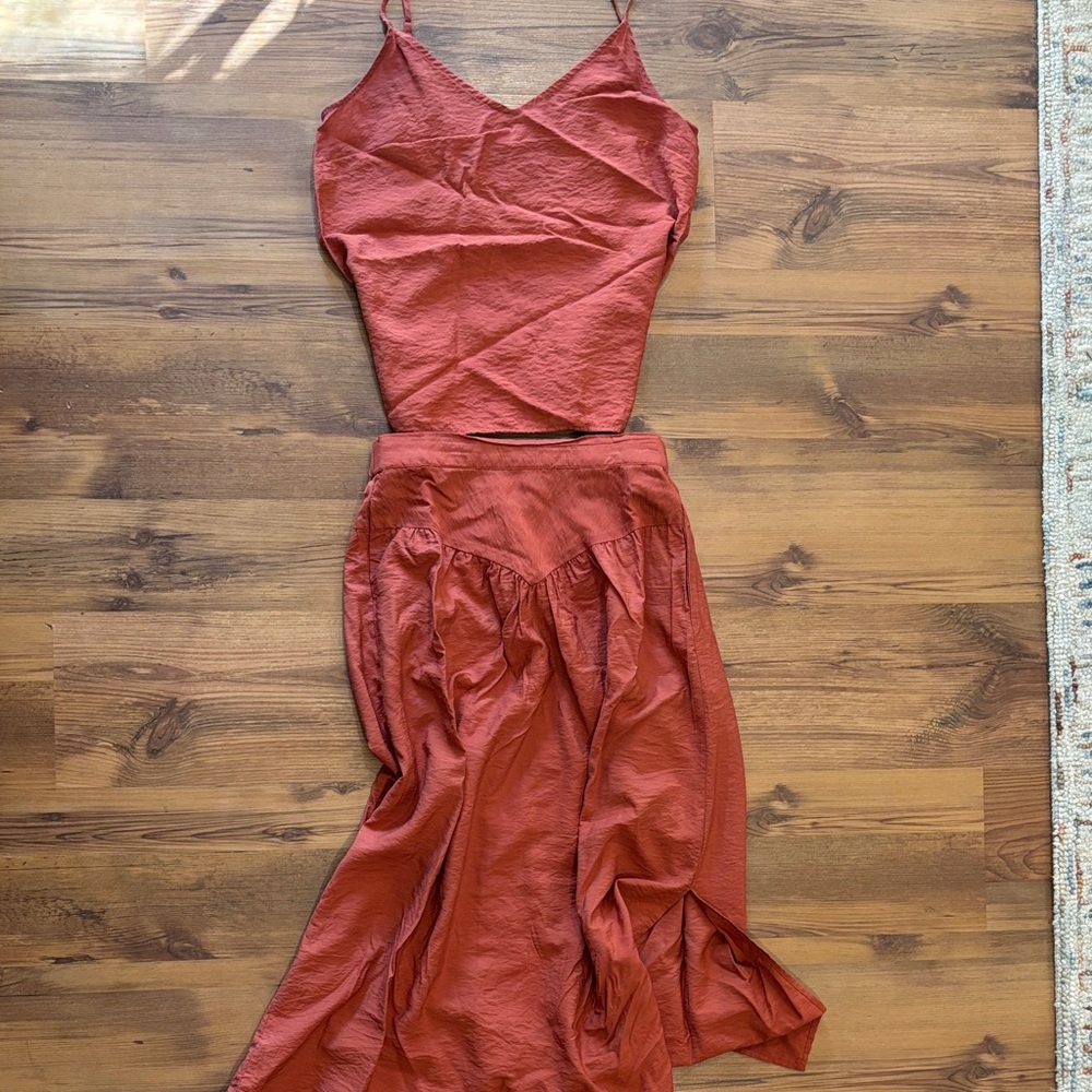 a new day Terracotta Top and Skirt Set